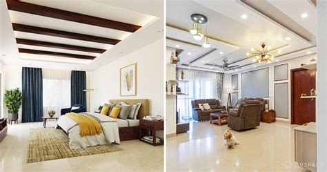 False ceiling living room l shape .